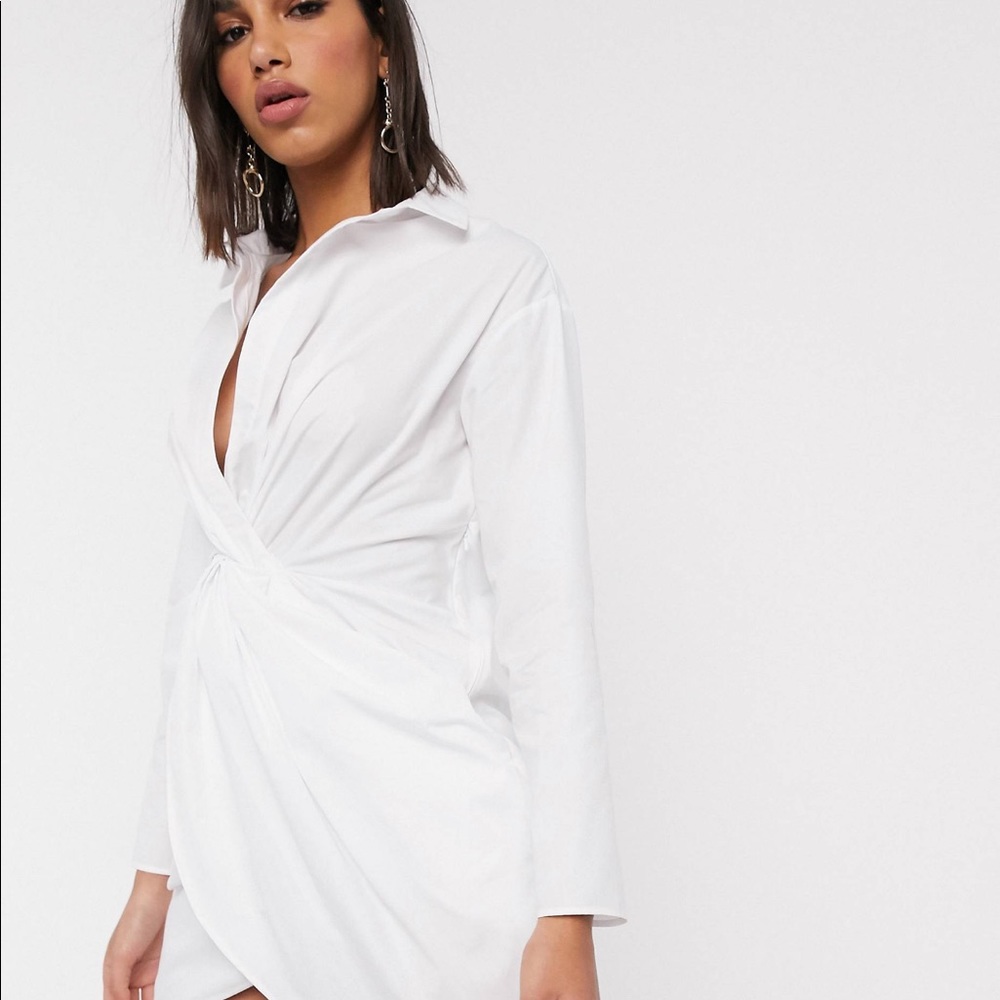 White wrap dress